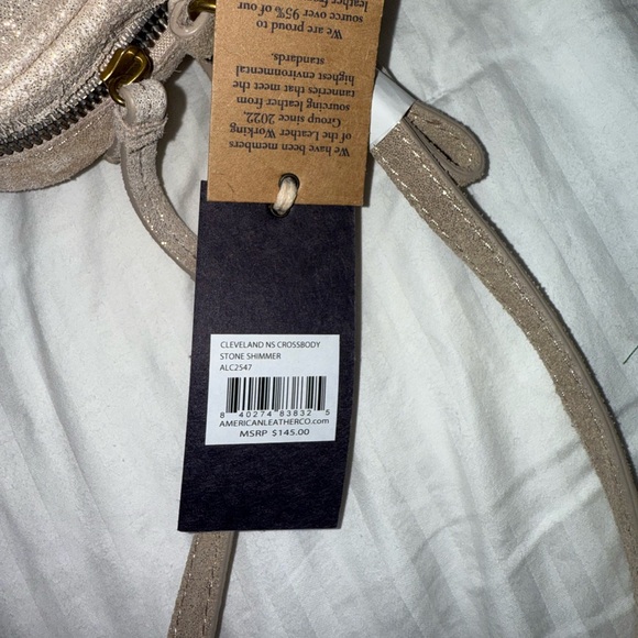 NWT American Leather Co. Cleveland NS Crossbody in Stone Shimmer - Picture 2 of 3
